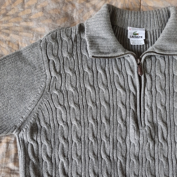 Lacoste Women's knit grey sweater size L - Picture 8 of 14